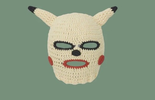 Pikachu balaclava wool knitted - pikachu,