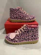 Kickers Girls Pink Leopard