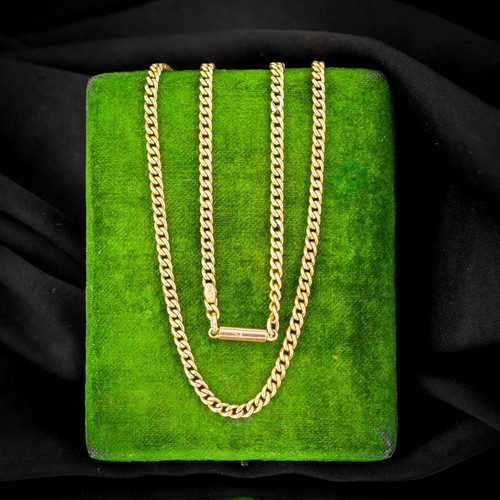 Antique 9ct gold flat curb - 9ct,
