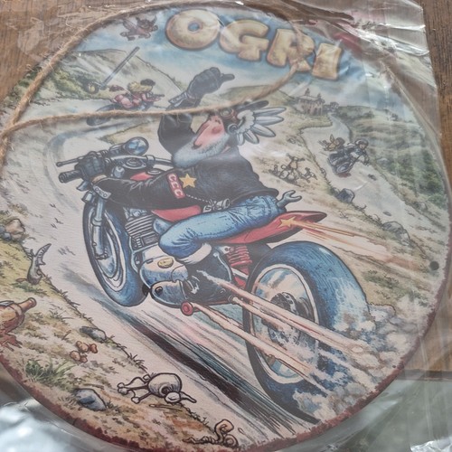 Ogri biker hanging plaque - biker,