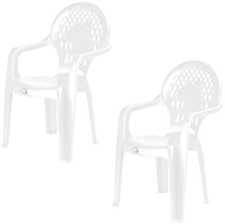 Plastic Children's Chairs White Nursery Indoor Outdoor Garden Kids Tea Party