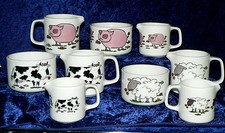 Farmyard friends milk jugs, choice 3 sizes jug, or sugar pot bowl sheep/pig/cow