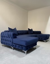 Royal Blue velvet U Shaped 6