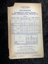 1957 Railway Handbill Eastbourne Hastings from Crowborough Uckfield Ifield 
