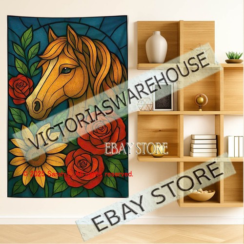 Elegant horse flower tapestry - flower,