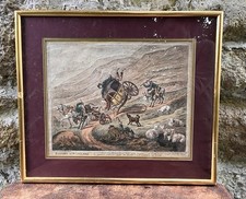 Posting in Scotland LARGE Coloured Etching 1805 J Gillray Aft C Loraine Smith