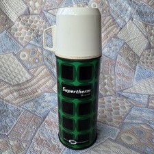 Vintage thermos flask green - vintage,