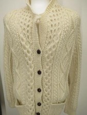 HAND-KNITTED women's wool Aran