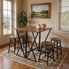 5-Piece Industrial Bar Table