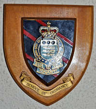 Royal Army Ordnance Corps School of Ordnance regimental wall plaque shield RAOC