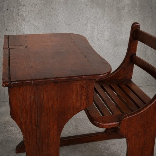 Antique pine school desk - antique,