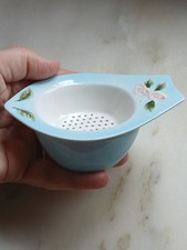 Antique 30s Blue Poppy Ceramic Tea Strainer/ Bowl Carlton Ware Foreign Market