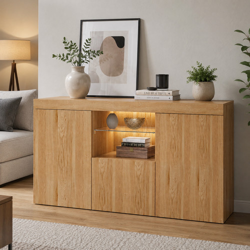 Sideboard cabinet oak - sideboard, 3