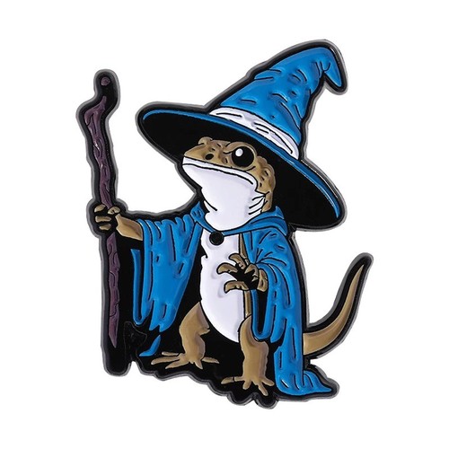 Lizard wizard enamel pin - enamel,