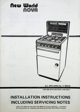 New World Nova GC 1164362 Installation Manual 1983 vintage instructions cooker