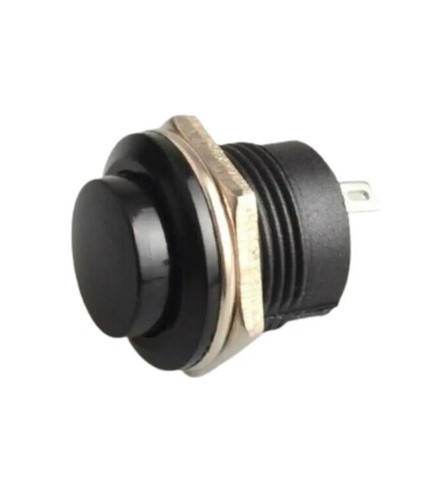 Black momentary push button - black,