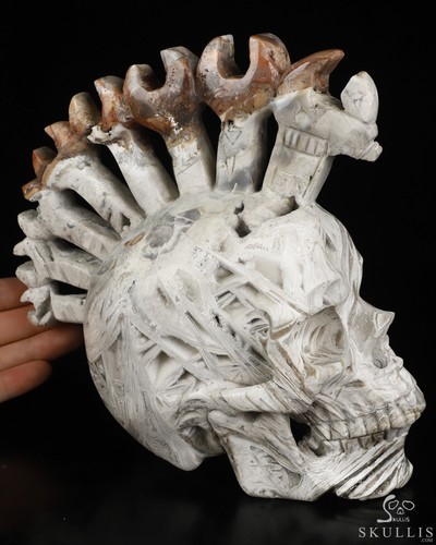 Lattice agate carved punk - 7.4",