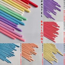 100 X Long PASTEL Balloons