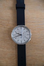 Uniform Wares M42 Chronograph Watch - Navy Silver - Italian Nitrile Rubber Strap