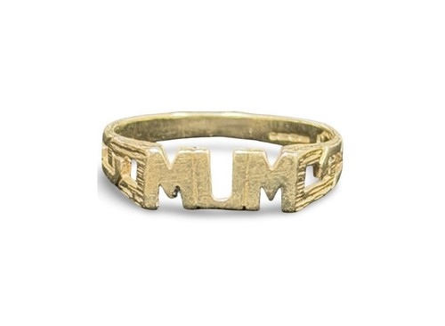 9ct yellow gold mum - mum, size
