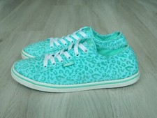 VANS Ferris Lo-Pro Ladies Trainers Aqua Blue Leopard Size 4.5 / 37