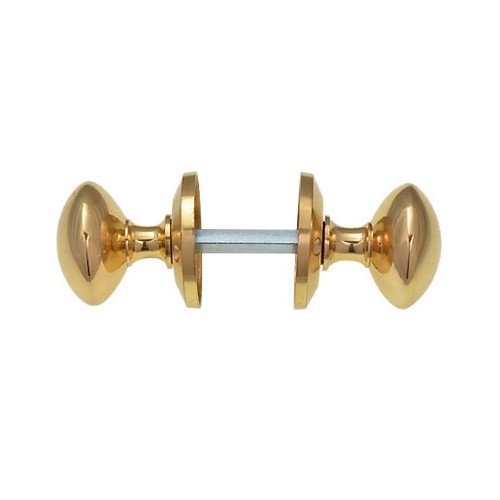 Brass door knobs - brass, pair