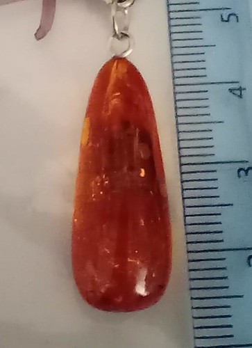 Amber pendant sterling silver - amber,