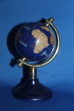 SMALL INLAID STONE WORLD GLOBE