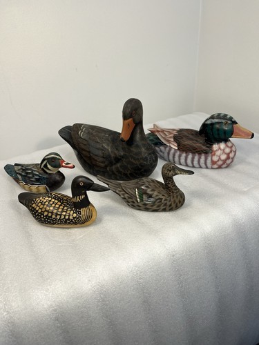 Wooden hand painted ducks - wooden,