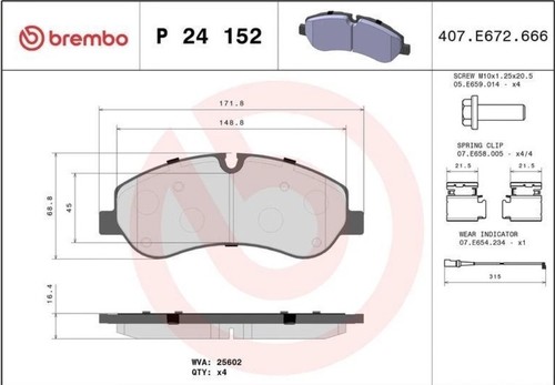 Brake pads set - brake, p24152