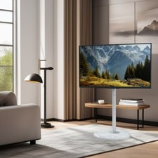 White Floor TV Stand Heavy