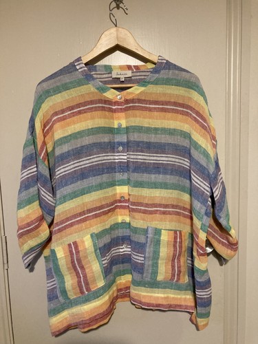 Sahara linen top - linen, multi