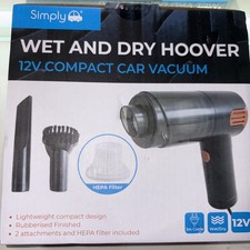 Simply Wet And Dry Hoover 12V Compact Car Vacuum - 3m Cable - New