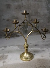 Antique Brass Church Candleabra Gothic