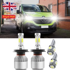 For RENAULT TRAFFIC 2001-ON H4 501 LED High/Low/Side Headlight Bulbs Super White