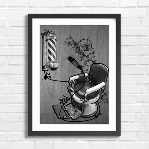 Retro barber chair and - barber,