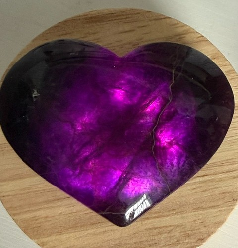 Purple fluorite heart g195 - purple,