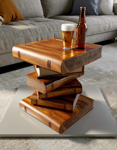 Book stack table waxed - book,