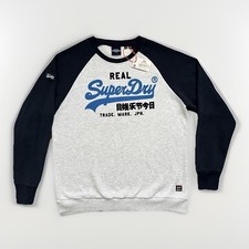 SUPERDRY FLEECE SWEATSHIRT JUMPER MENS SIZE 2XL PIT-PIT 24" NEW RRP £44.99