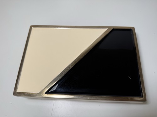 Black white enameled brass - &,