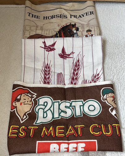 Vintage tea towels bisto - x3,