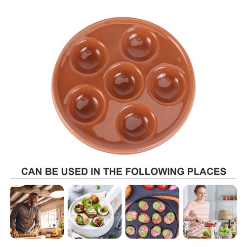 Ceramic escargot plate - escargot,