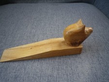 Wooden carved Pig Doorstop