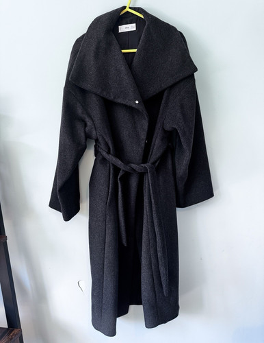 Mango mng black wool long - mango,