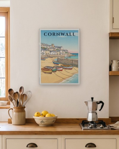 Ives poster print cornwall - st, print,
