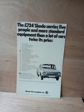 Vintage Skoda Sales Leaflet Brochure Classic Vintage Car Memorabilia