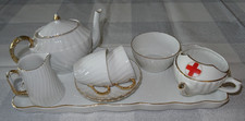 Vtg RARE White China Tea Set