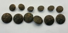 12 WW2 Army General Service Buttons -J. R. Gaunt &sons London Kings Crown Vintag
