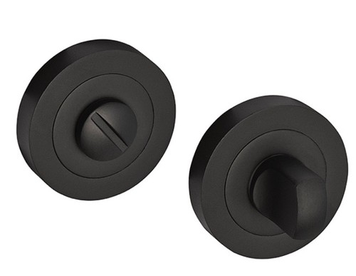 Matte black bathroom lock - black,