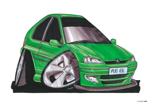 Peugeot 106 green koolart - green,